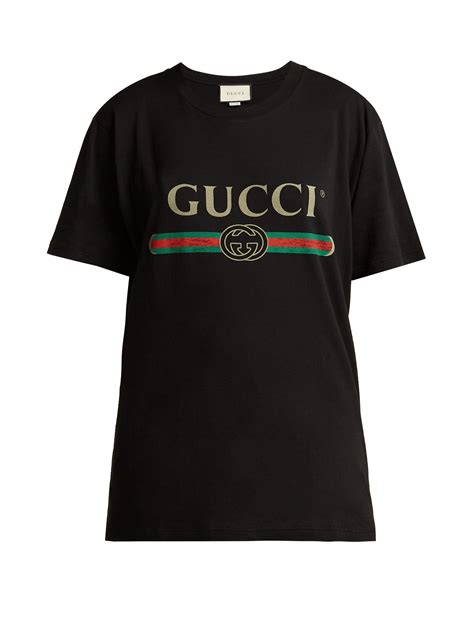 black gucci fake logo t shirt